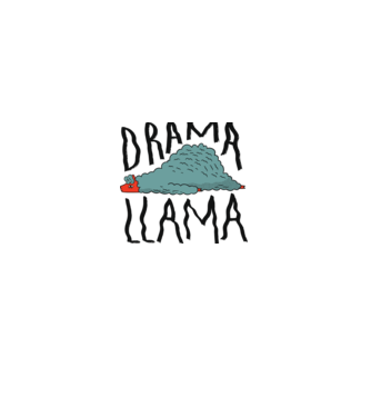 Dramă Lama model alb pe tricou