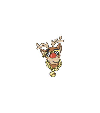 Gangster Reindeer model nisipiu pe tricou