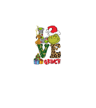 Love Grinch model negru pe tricou