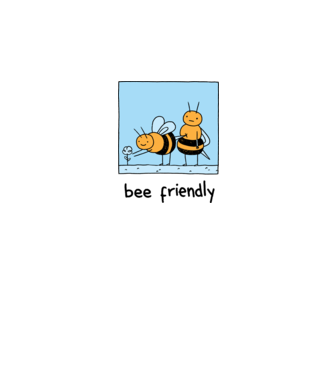 Bee friendly model alb pe tricou