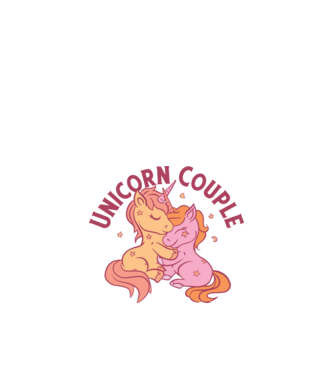 Pereche Unicorn model nisipiu pe tricou