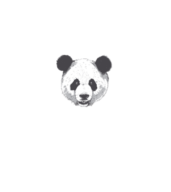 Cap de panda model alb pe tricou