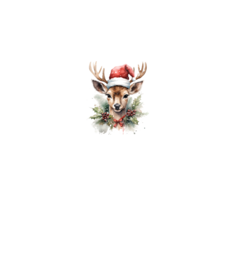 Festive Reindeer model alb pe tricou