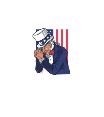 Uncle Sam se roagă model albastru deschis pe tricou