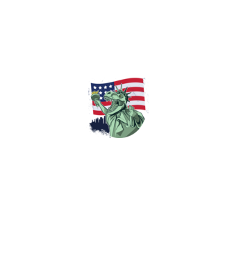 Liberty-Rex SUA Dinozaur model gri pe tricou