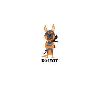 Unitatea K9 - Câine polițist model alb pe tricou