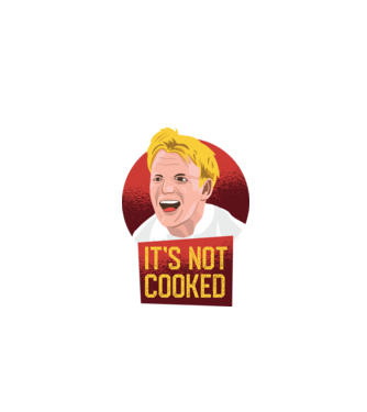 'It''s not Cooked - tricou amuzant' model gri pe tricou