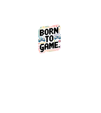 Born to Game Pixel Alb model alb pe tricou
