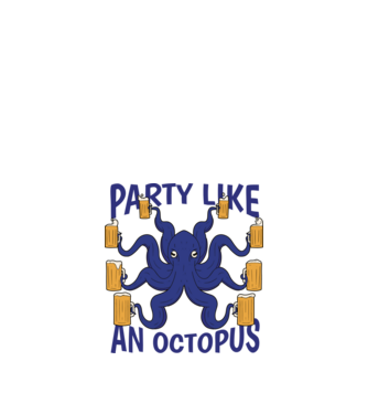 Party Like An Octopus model nisipiu pe tricou