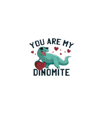 You are my Dinomite tricou cu dinozaur și inimă model alb pe tricou