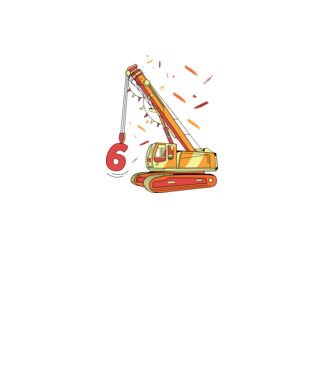 Prindere 6th Birthday model alb pe tricou