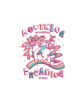 Orice este posibil Unicorn model alb pe tricou
