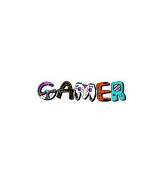 Inscripție Gamer model alb pe tricou
