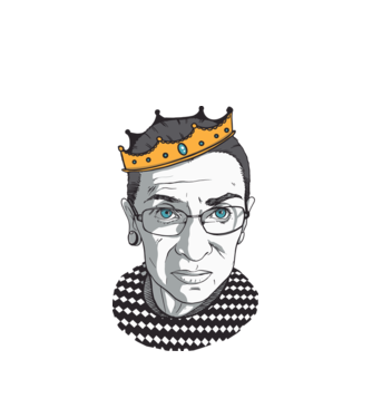 Ruth Bader Ginsburg model alb pe tricou