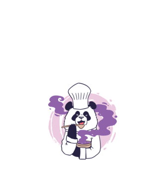 Panda Chef model negru pe tricou