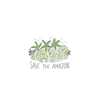 Salvează Pădurea Amazoniană model alb pe tricou