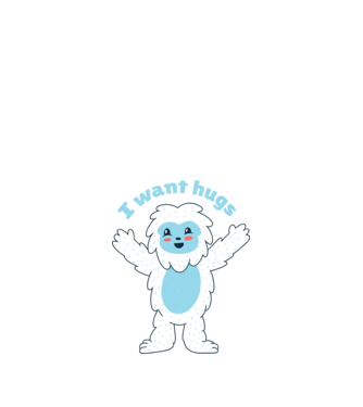 Vreau o îmbrățișare Yeti drăguț model negru pe tricou