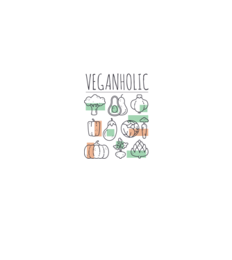 Veganholic model alb pe tricou