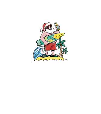 Santa Claus Summer model alb pe tricou