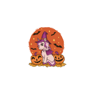Unicorn Halloween model negru pe tricou