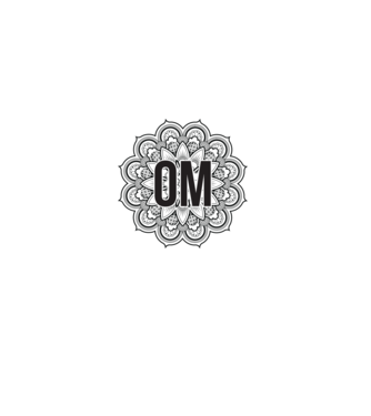 OM Mandala model alb pe tricou