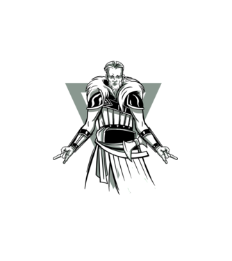 Războinic Viking model alb pe tricou