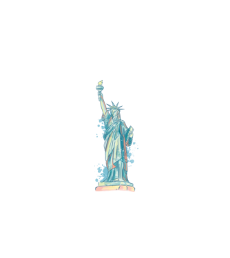 Statuia Libertății model alb pe tricou