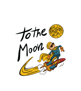 To the Moon Bitcoin model alb pe tricou