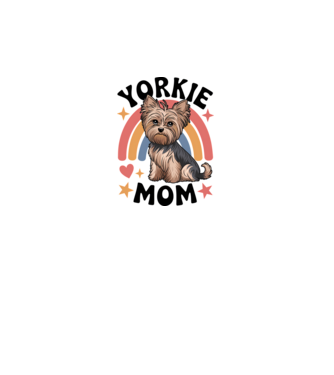 Yorkie Mom Alb model alb pe tricou