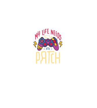 My life needs a patch Gamer model negru pe tricou