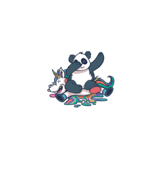 Panda DAB Unicorn model roz deschis pe tricou