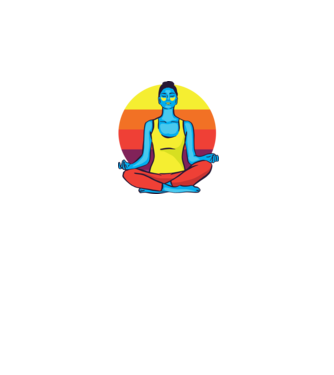 Yoga Meditație Retro model albastru închis pe tricou