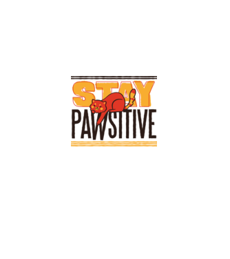 Stay Pawsitive model alb pe tricou