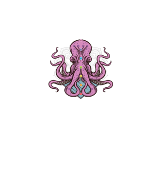 Yoga Octopus model negru pe tricou