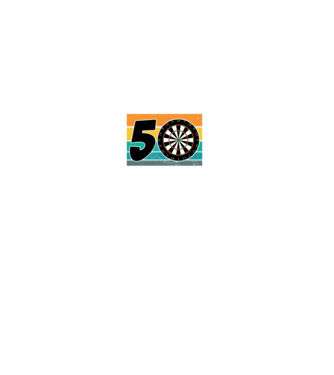 'I''m not 50 I''m bullseye darts birthday' model negru pe tricou