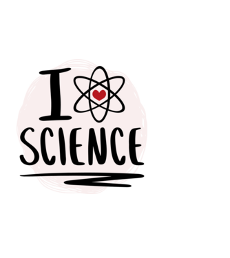 I Love Science știință model negru pe tricou