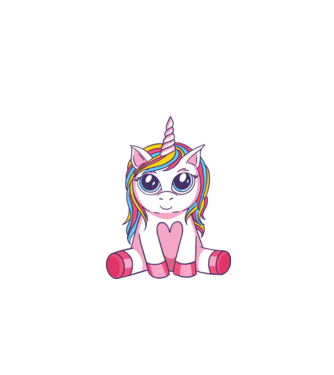 Unicorn drăguț model alb pe tricou