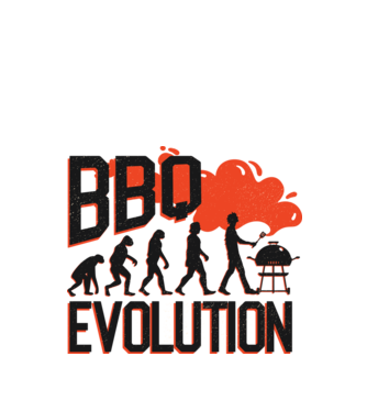 BBQ Evoluție Grătar model alb pe tricou