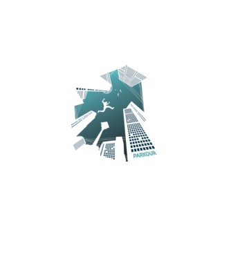 Tricou design Parkour model negru pe tricou