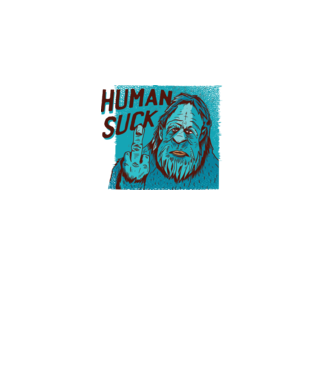 Human Suck - Yeti spune tricou amuzant antisocial model alb pe tricou