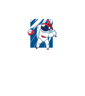 Baseball Astronaut model negru pe tricou