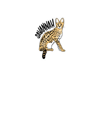 Pisică Savannah model gri pe tricou