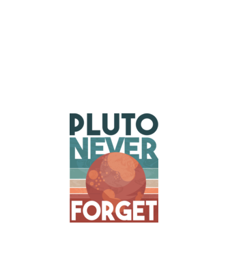 Pluto never forget model negru pe tricou