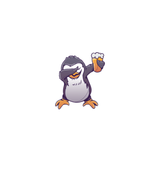Pinguin cu Bere DAB model gri pe tricou