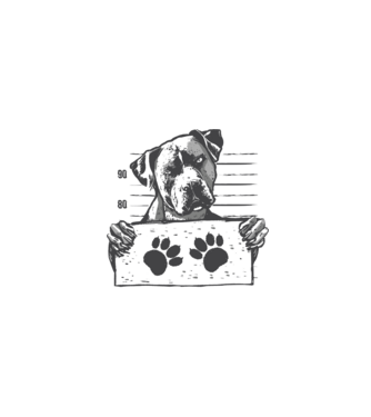 Staffordshire Terrier Închisoare model gri pe tricou