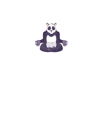 Panda Meditație model gri pe tricou