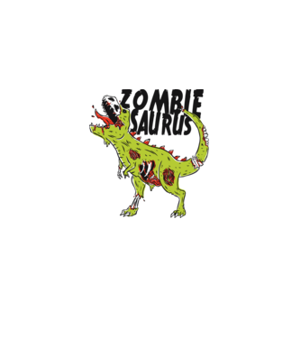 Zombiesaurus - Dinozaur Zombie model alb pe tricou