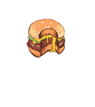 Hamburger model turcoaz pe tricou