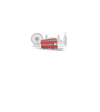 London Bus model alb pe tricou