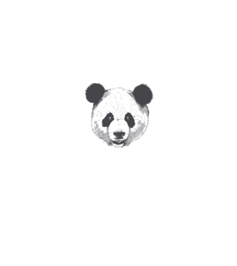 Cap de panda model alb/roșu pe tricou